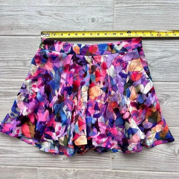 Marciano Womens Multicolor Pleated Side Zip A-Line Mini Skort Size Small short/s - Picture 1 of 7
